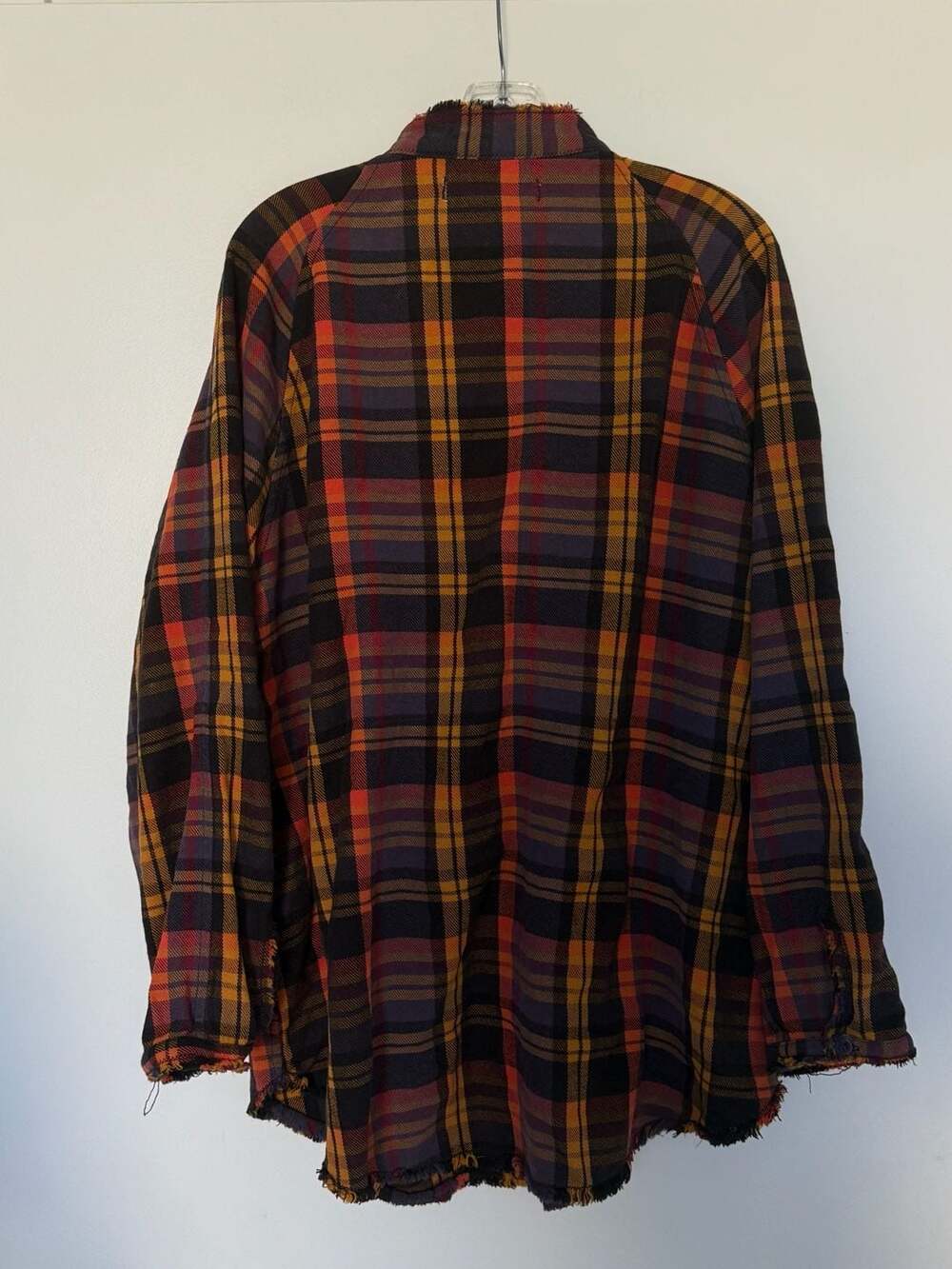 We The Free Summer Daydream Plaid Raw-Hem Button-Down Shirt Sz M - Picture 2 of 6
